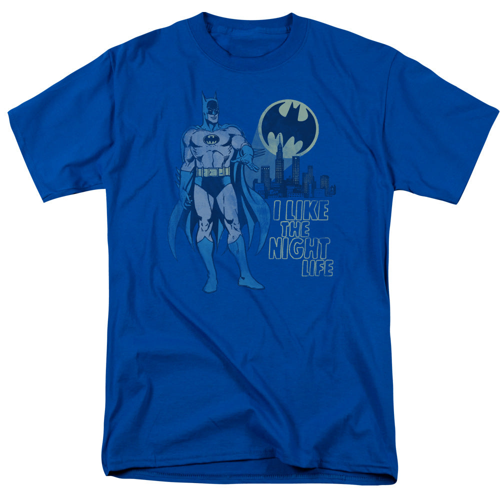 AN OFFCIALLY LICENSED DC NIGHT LIFE MEN'S REGULAR FIT T-SHIRT ROYAL