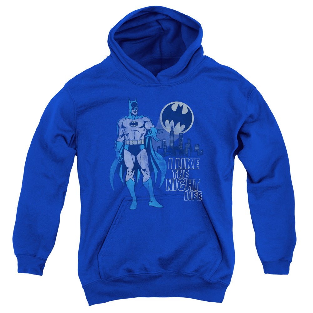 AN OFFCIALLY LICENSED DC NIGHT LIFE YOUTH HOODIE ROYAL
