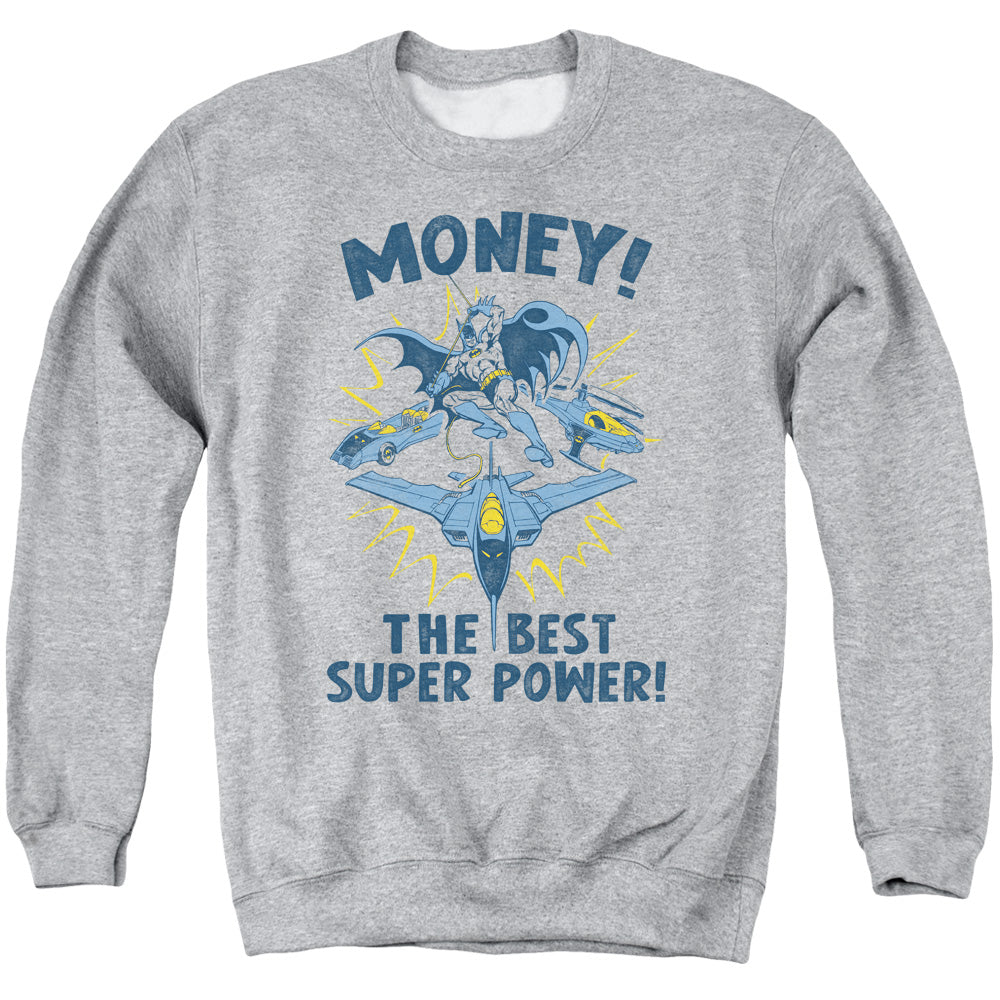 AN OFFCIALLY LICENSED DC MONEY ADULT UNISEX CREWNECK SWEATSHIRT ATHLETIC HEATHER