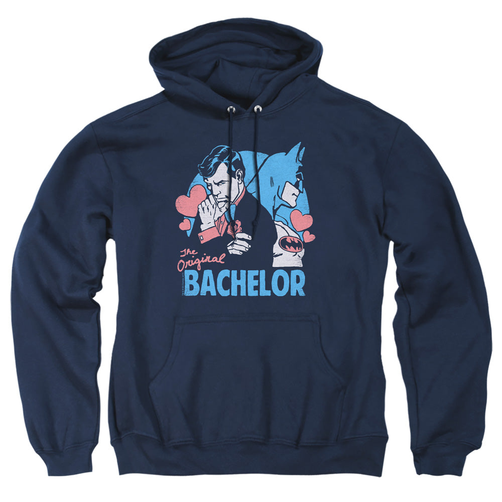 AN OFFCIALLY LICENSED DC BACHELOR ADULT UNISEX PULLOVER HOODIE NAVY