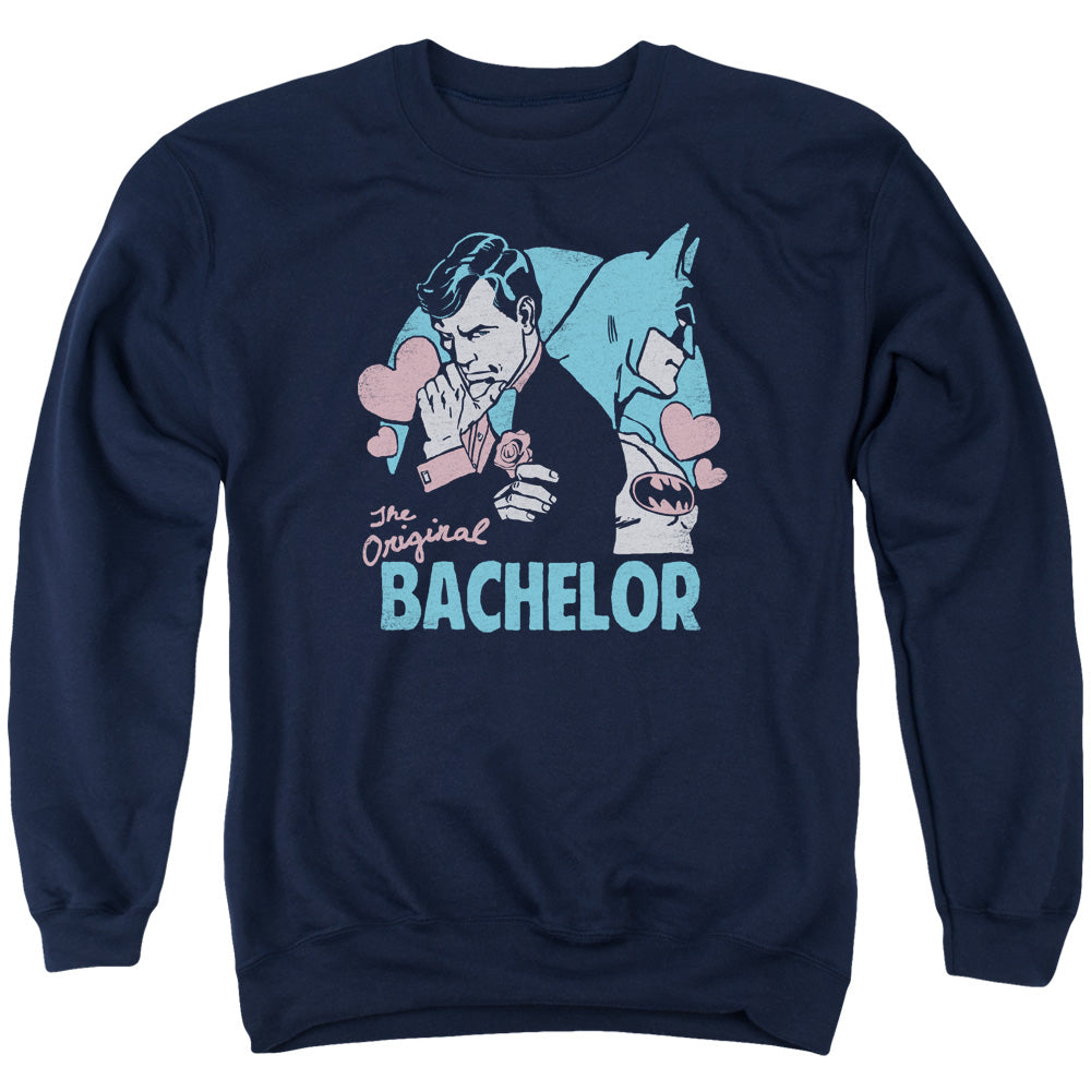 AN OFFCIALLY LICENSED DC BACHELOR ADULT UNISEX CREWNECK SWEATSHIRT NAVY