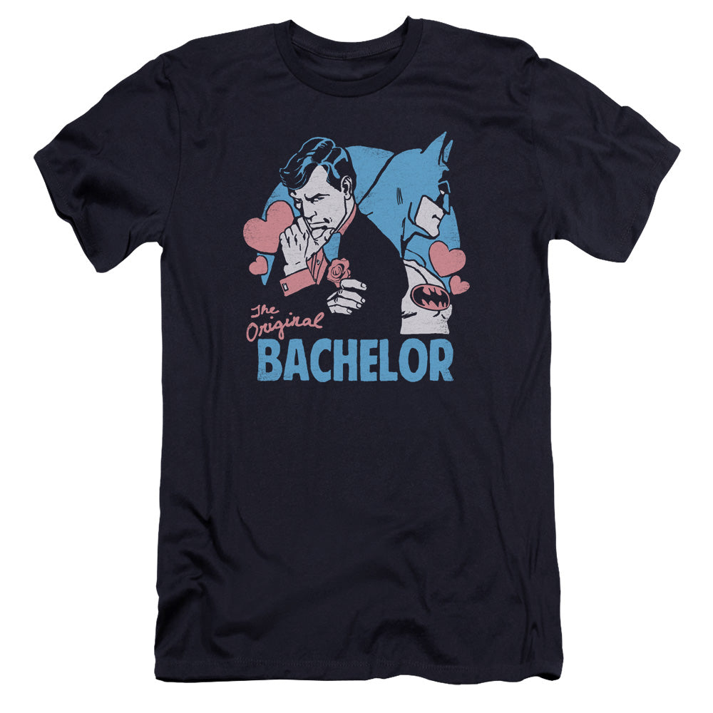 AN OFFCIALLY LICENSED DC BACHELOR MEN'S PREMIUM SLIM FIT T-SHIRT NAVY