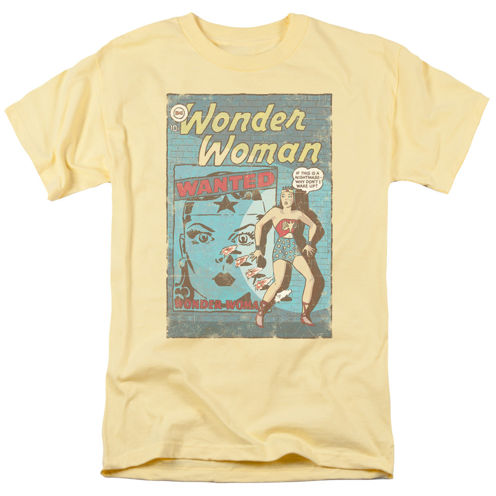 AN OFFCIALLY LICENSED DC WW WANTED MEN'S REGULAR FIT T-SHIRT BANANA