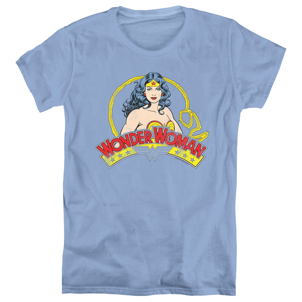 AN OFFCIALLY LICENSED DC VINTAGE WOMAN WOMEN'S REGULAR FIT T-SHIRT CAROLINA BLUE