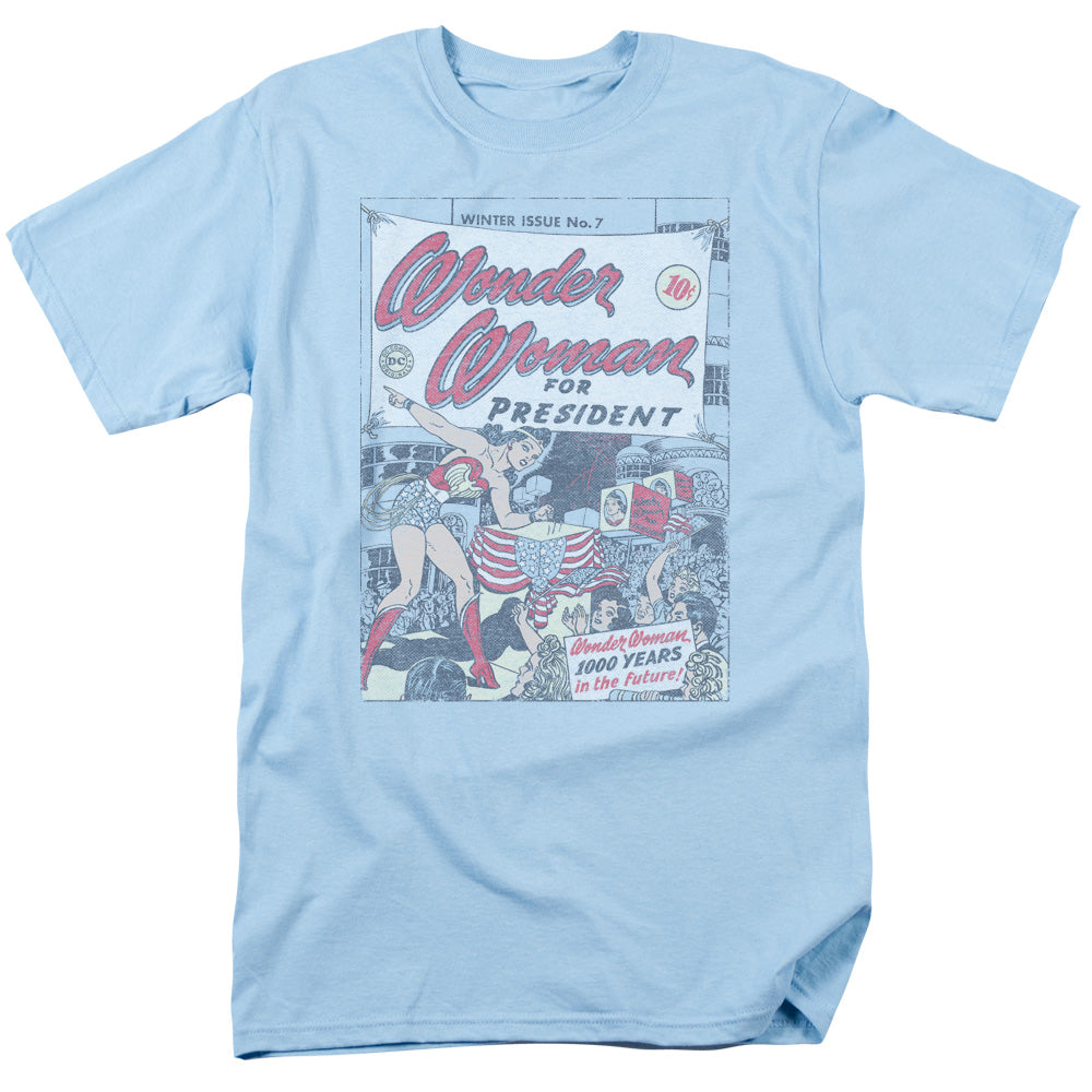 AN OFFCIALLY LICENSED DC WW FOR PRESIDENT MEN'S REGULAR FIT T-SHIRT LIGHT BLUE