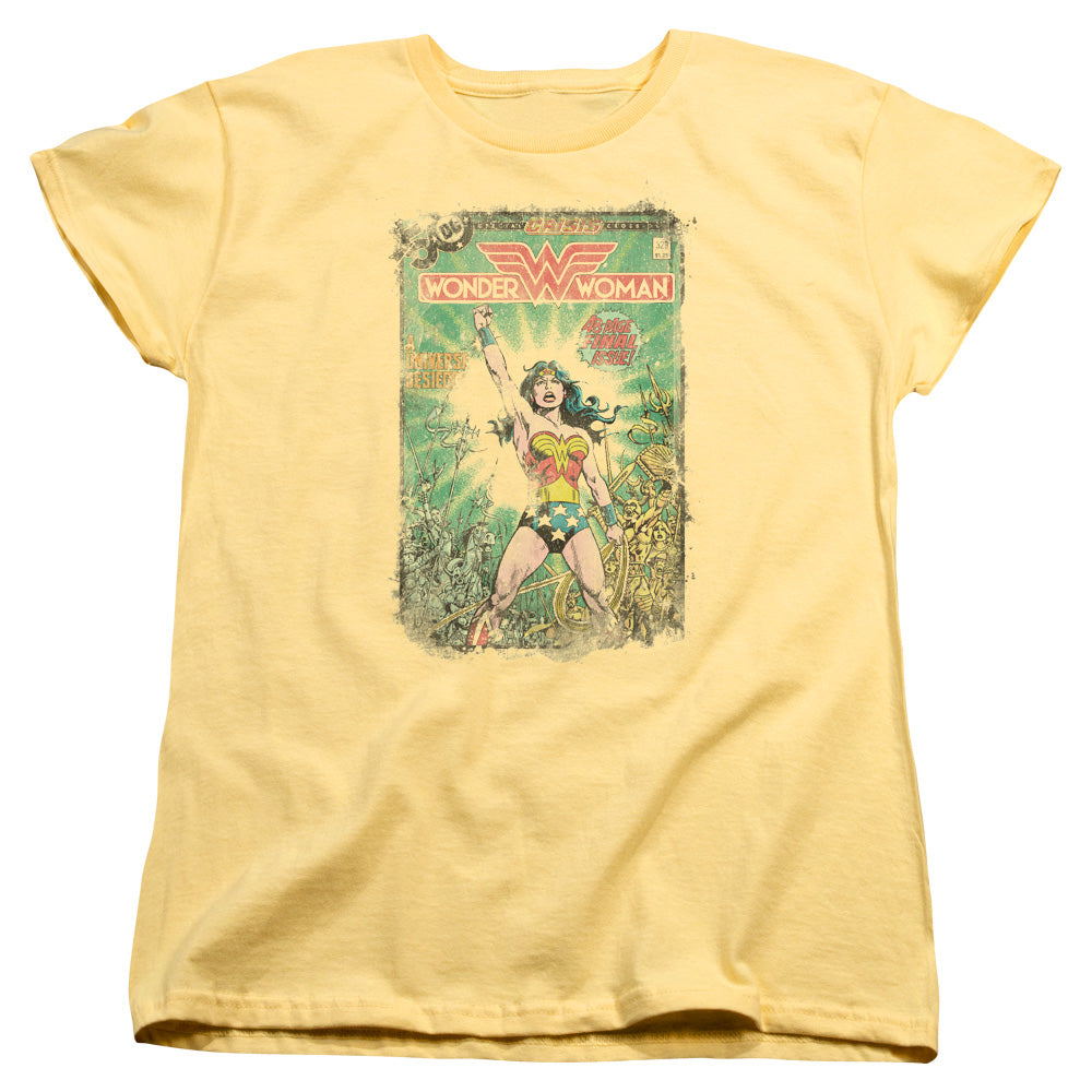AN OFFCIALLY LICENSED DC BESIEGED COVER WOMEN'S REGULAR FIT T-SHIRT BANANA