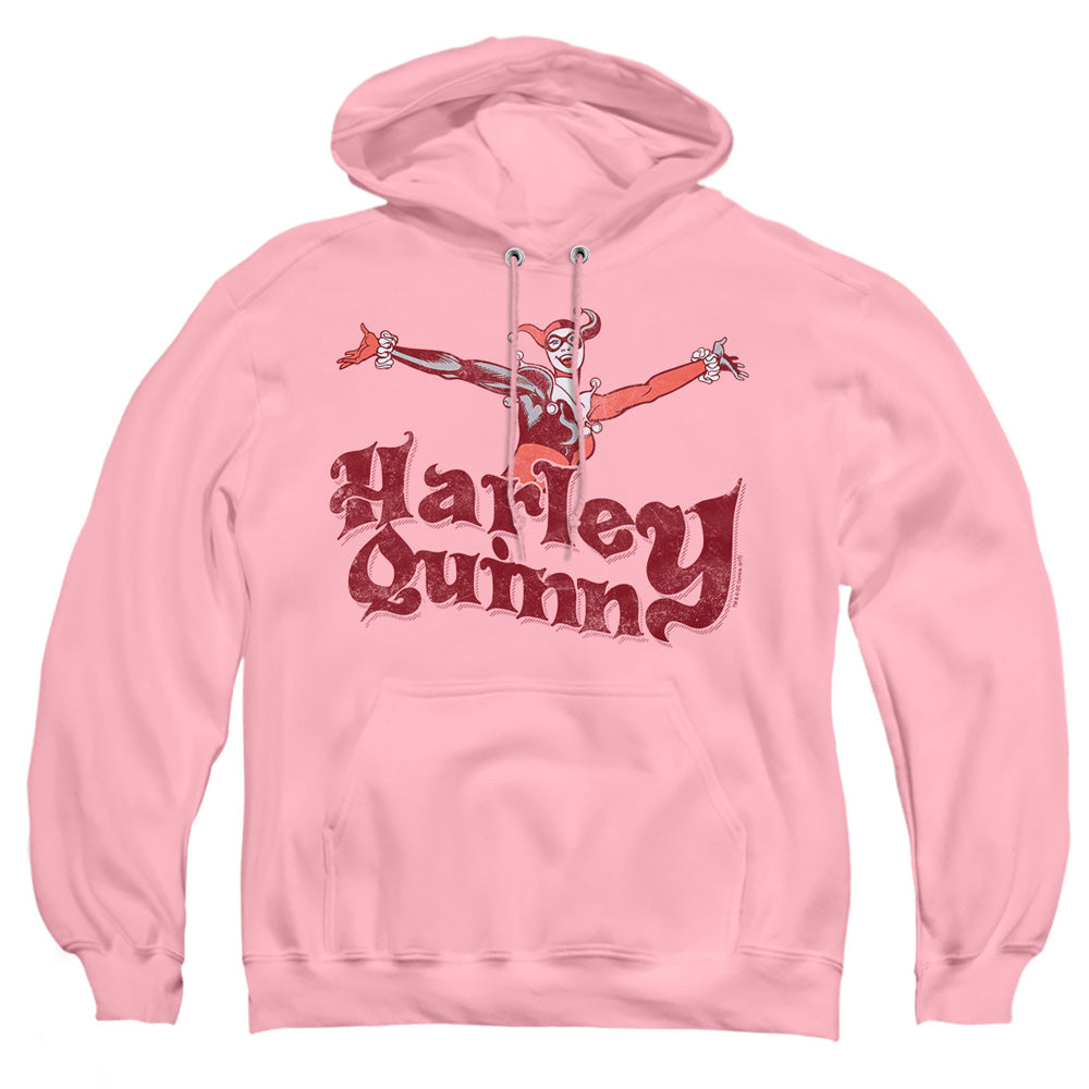 AN OFFCIALLY LICENSED DC HARLEY HOP VINTAGE ADULT UNISEX PULLOVER HOODIE PINK