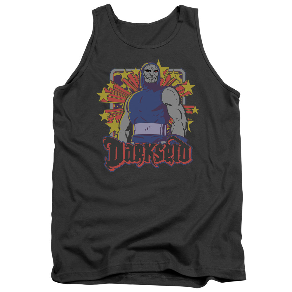 AN OFFCIALLY LICENSED DC DARKSEID STARS ADULT UNISEX TANK TOP CHARCOAL