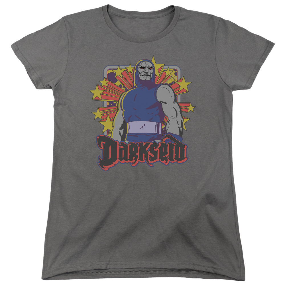 AN OFFCIALLY LICENSED DC DARKSEID STARS WOMEN'S REGULAR FIT T-SHIRT CHARCOAL