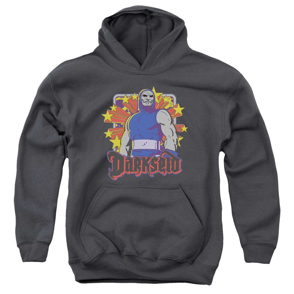 AN OFFCIALLY LICENSED DC DARKSEID STARS YOUTH HOODIE CHARCOAL