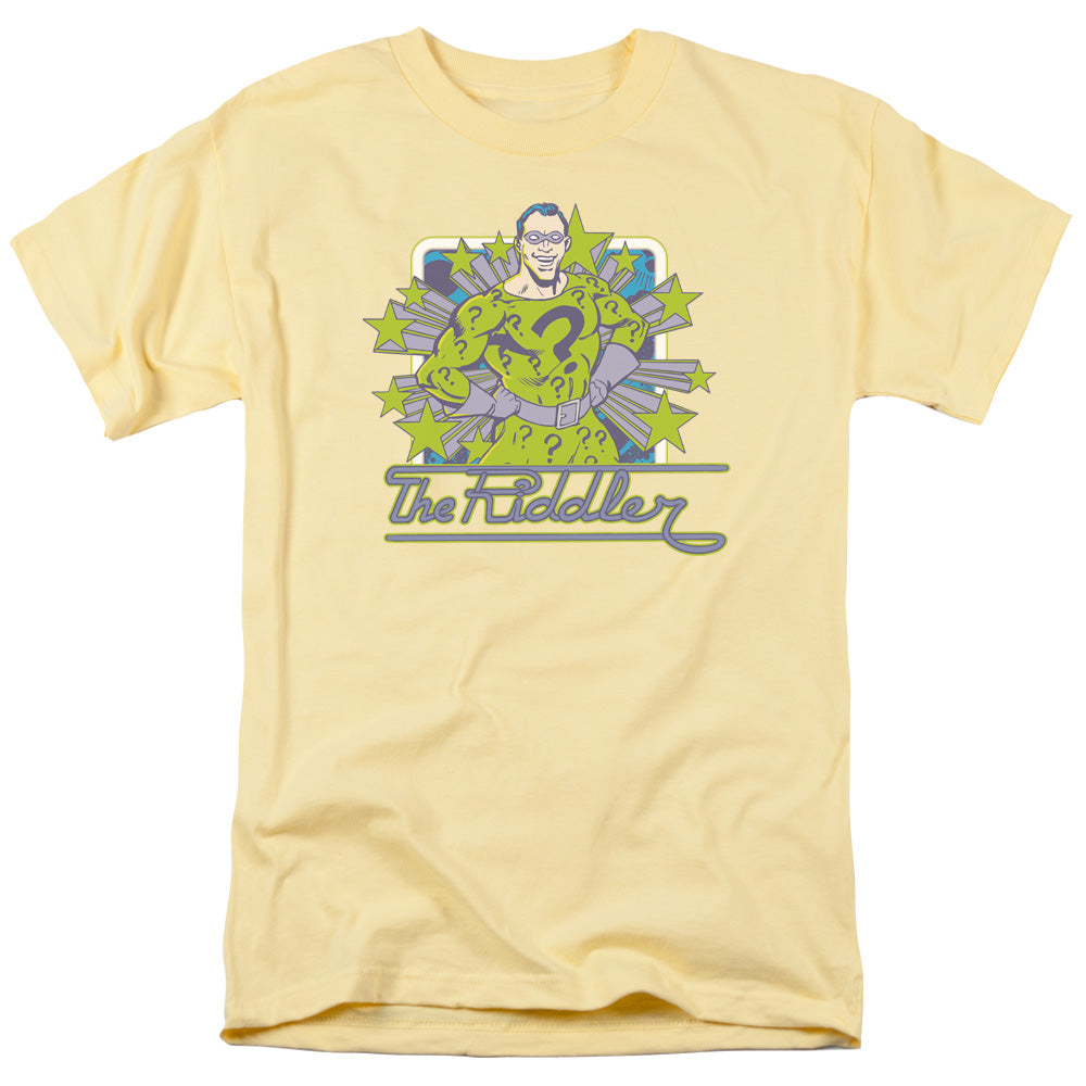 AN OFFCIALLY LICENSED DC RIDDLER STARS MEN'S REGULAR FIT T-SHIRT BANANA