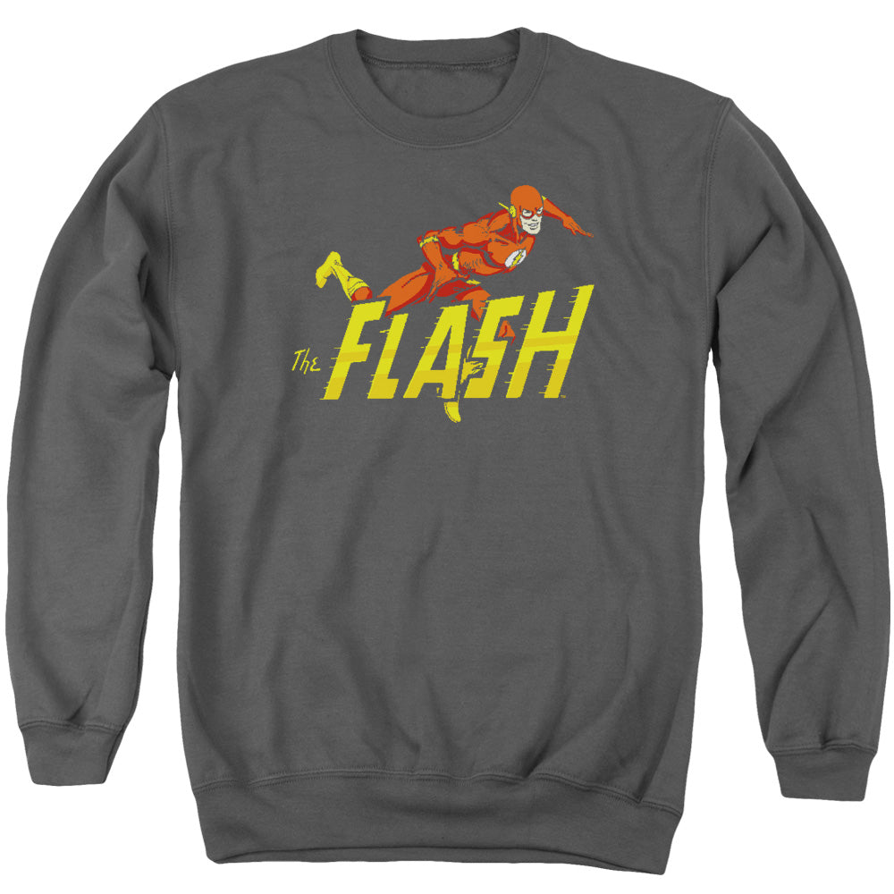 AN OFFCIALLY LICENSED DC FLASH 8 BIT FLASH ADULT UNISEX CREWNECK SWEATSHIRT BLACK