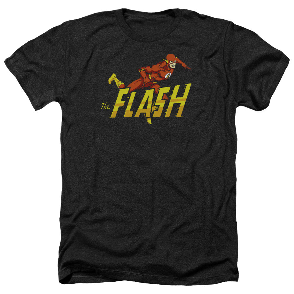 AN OFFCIALLY LICENSED DC FLASH 8 BIT FLASH MEN'S HEATHER T-SHIRT CHARCOAL