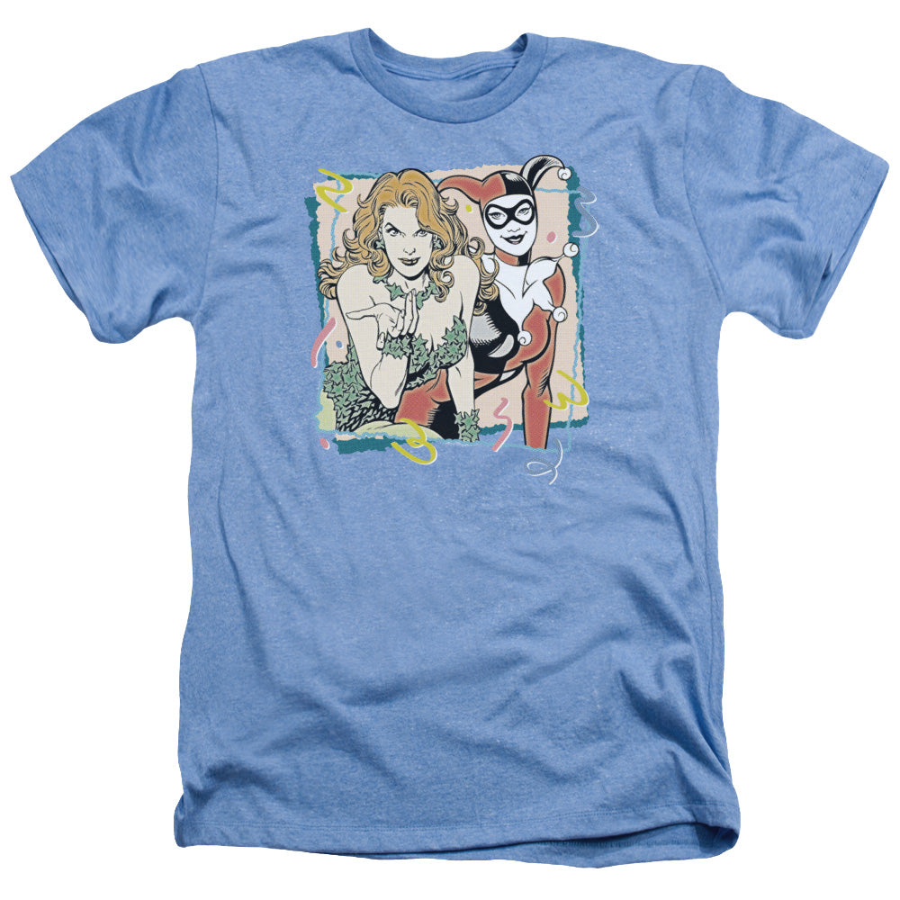 AN OFFCIALLY LICENSED DC TOTALLY HARVEY & IVY MEN'S HEATHER T-SHIRT LIGHT BLUE