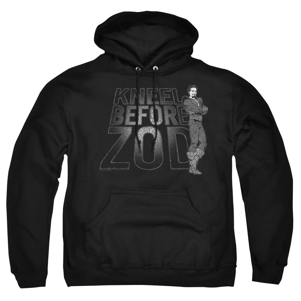 AN OFFCIALLY LICENSED DC KNEEL ZOD ADULT UNISEX PULLOVER HOODIE BLACK