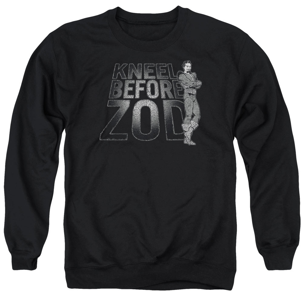 AN OFFCIALLY LICENSED DC KNEEL ZOD ADULT UNISEX CREWNECK SWEATSHIRT BLACK