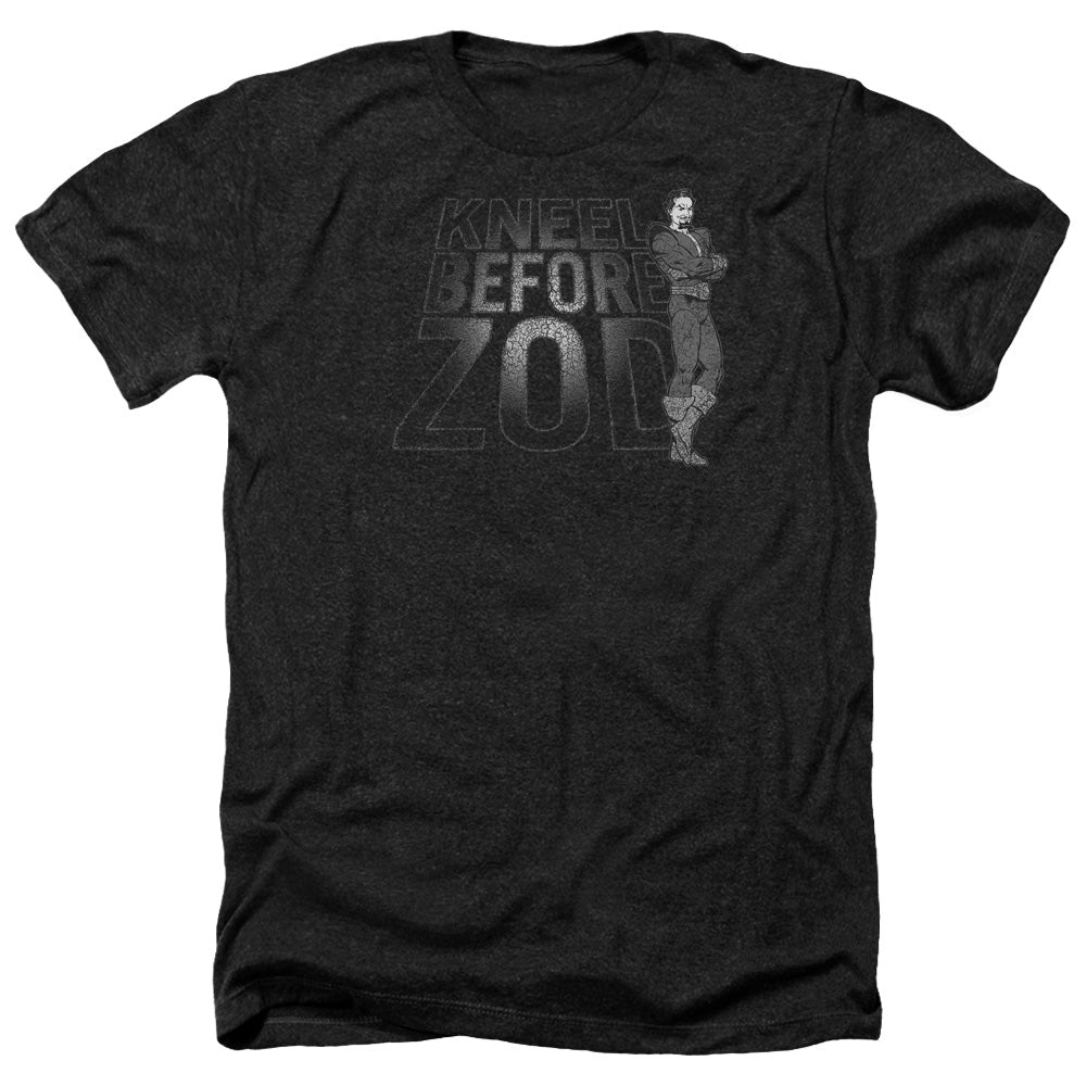 AN OFFCIALLY LICENSED DC KNEEL ZOD MEN'S HEATHER T-SHIRT CHARCOAL