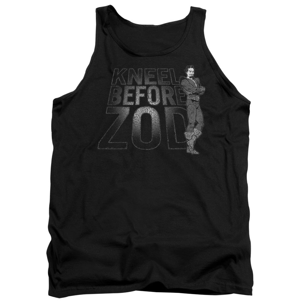 AN OFFCIALLY LICENSED DC KNEEL ZOD ADULT UNISEX TANK TOP BLACK