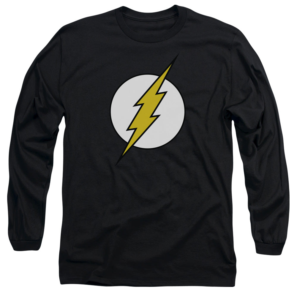 AN OFFCIALLY LICENSED DC FLASH FL CLASSIC MEN'S LONG SLEEVE T-SHIRT BLACK