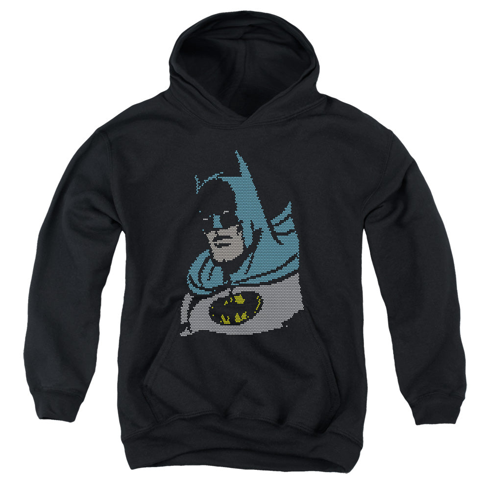 AN OFFCIALLY LICENSED DC LITE BRITE BATMAN YOUTH HOODIE BLACK