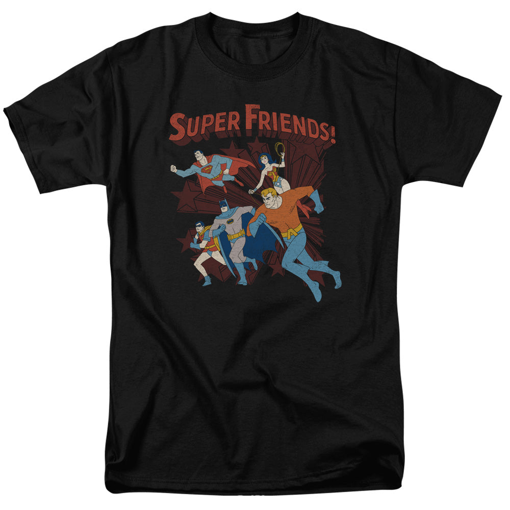 AN OFFCIALLY LICENSED DC SUPER RUNNING MEN'S REGULAR FIT T-SHIRT BLACK