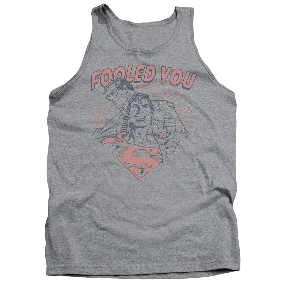 AN OFFCIALLY LICENSED DC FOOLED YOU ADULT UNISEX TANK TOP ATHLETIC HEATHER
