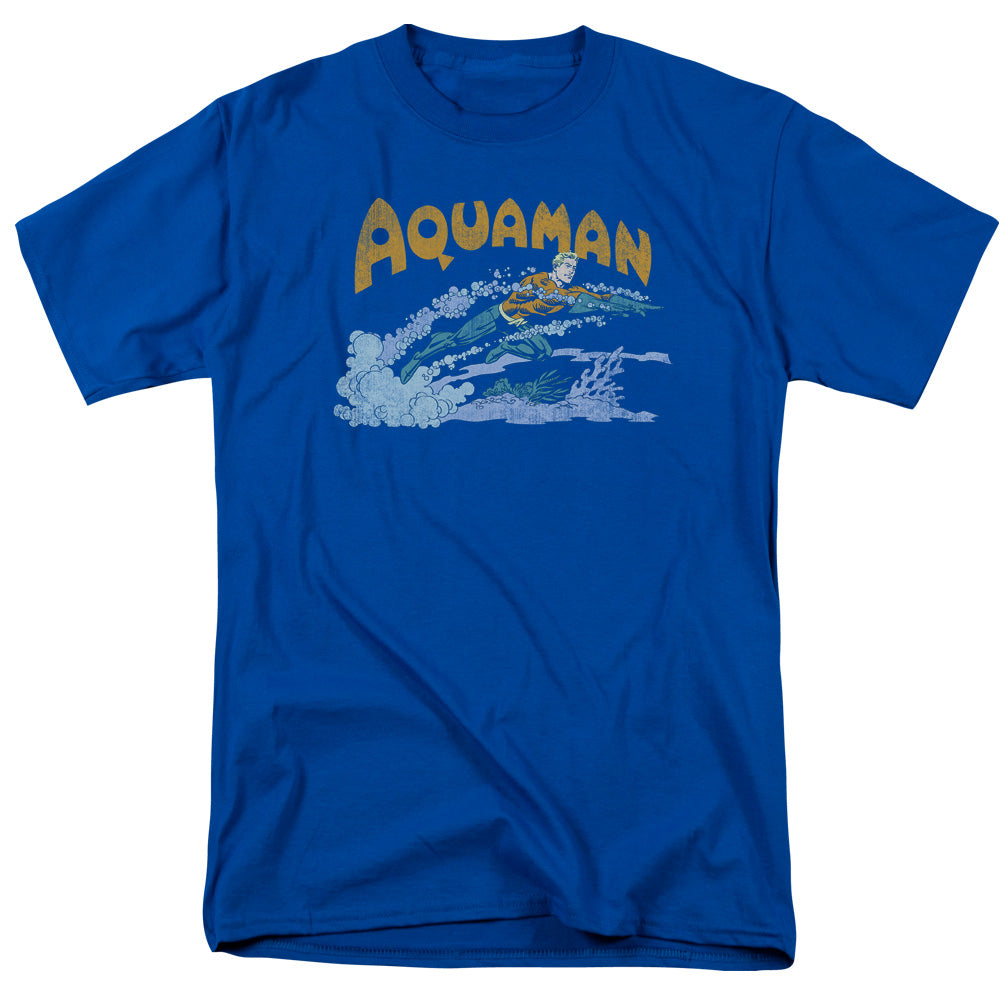 AN OFFCIALLY LICENSED DC AQUA SWIM MEN'S REGULAR FIT T-SHIRT ROYAL