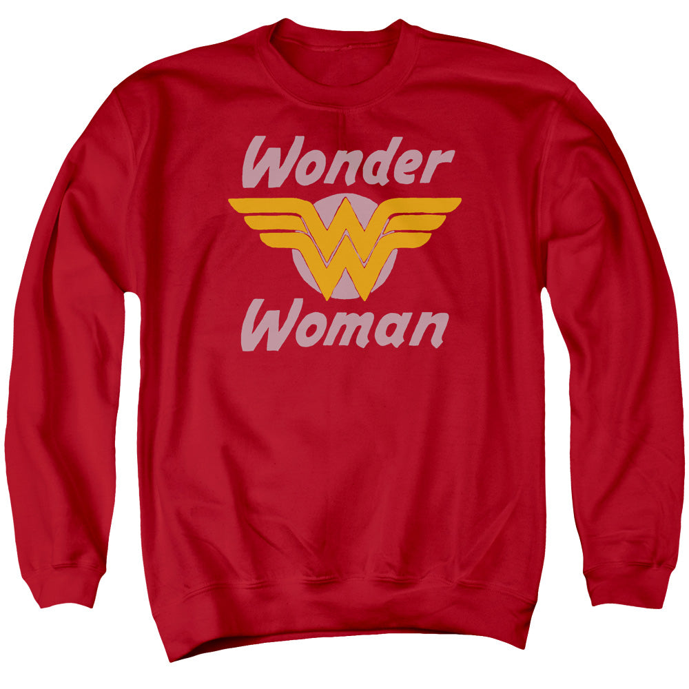AN OFFCIALLY LICENSED DC WONDER WINGS ADULT UNISEX CREWNECK SWEATSHIRT RED