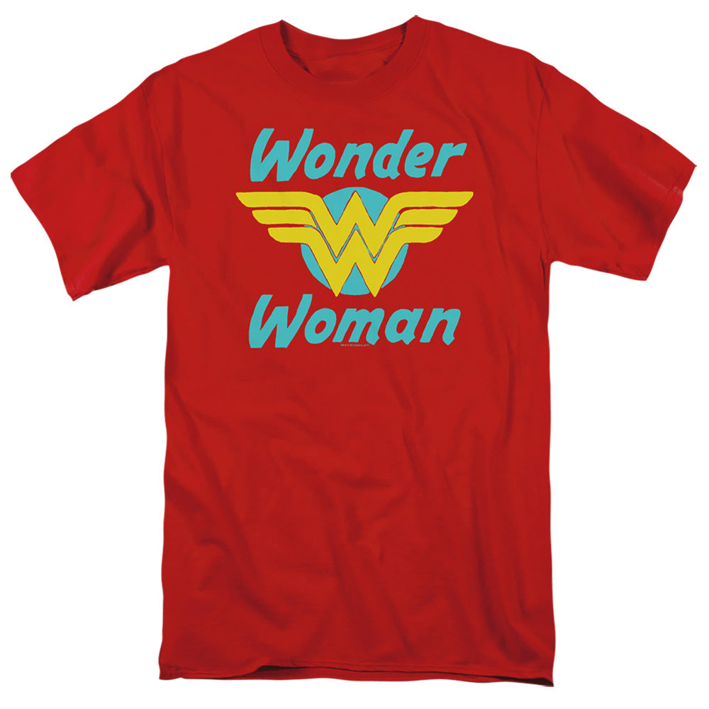 AN OFFCIALLY LICENSED DC WONDER WINGS MEN'S REGULAR FIT T-SHIRT RED