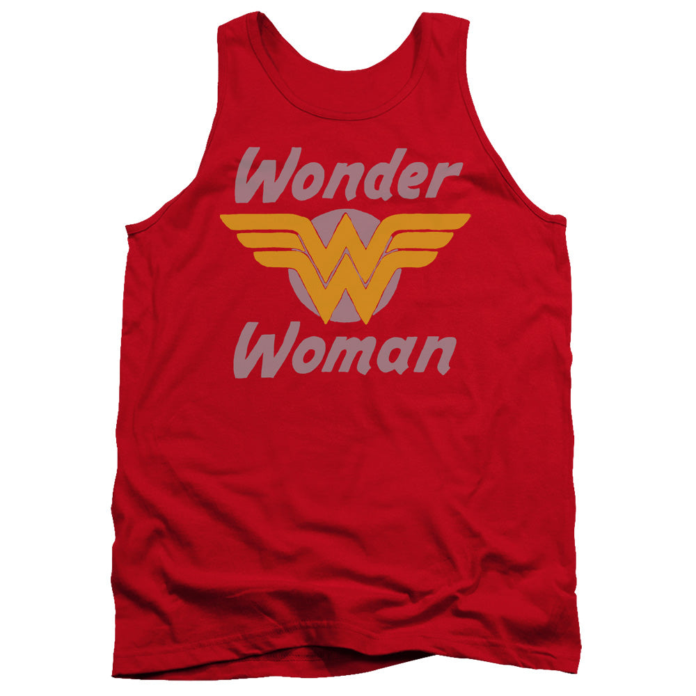 AN OFFCIALLY LICENSED DC WONDER WINGS ADULT UNISEX TANK TOP RED