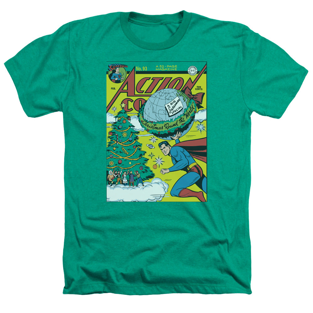 AN OFFCIALLY LICENSED DC COVER NO. 93 MEN'S HEATHER T-SHIRT KELLY GREEN