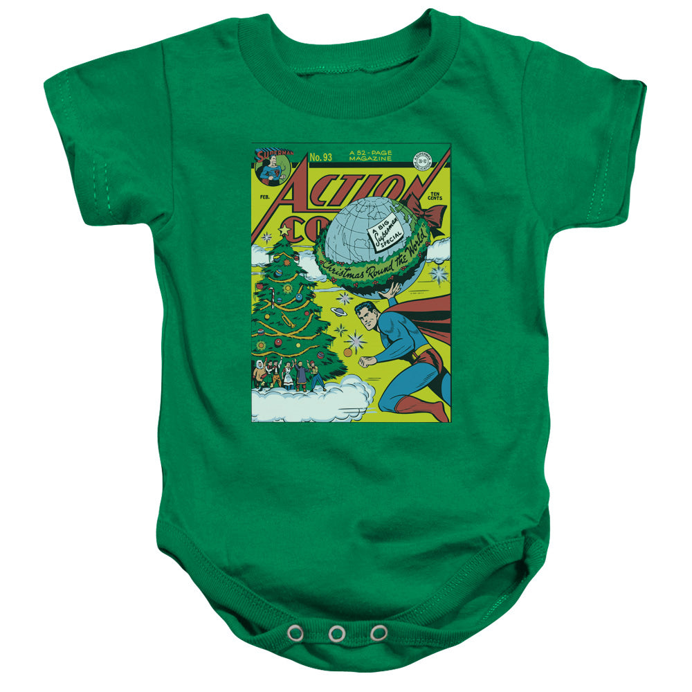 AN OFFCIALLY LICENSED DC COVER NO. 93 BABY BODYSUIT KELLY GREEN