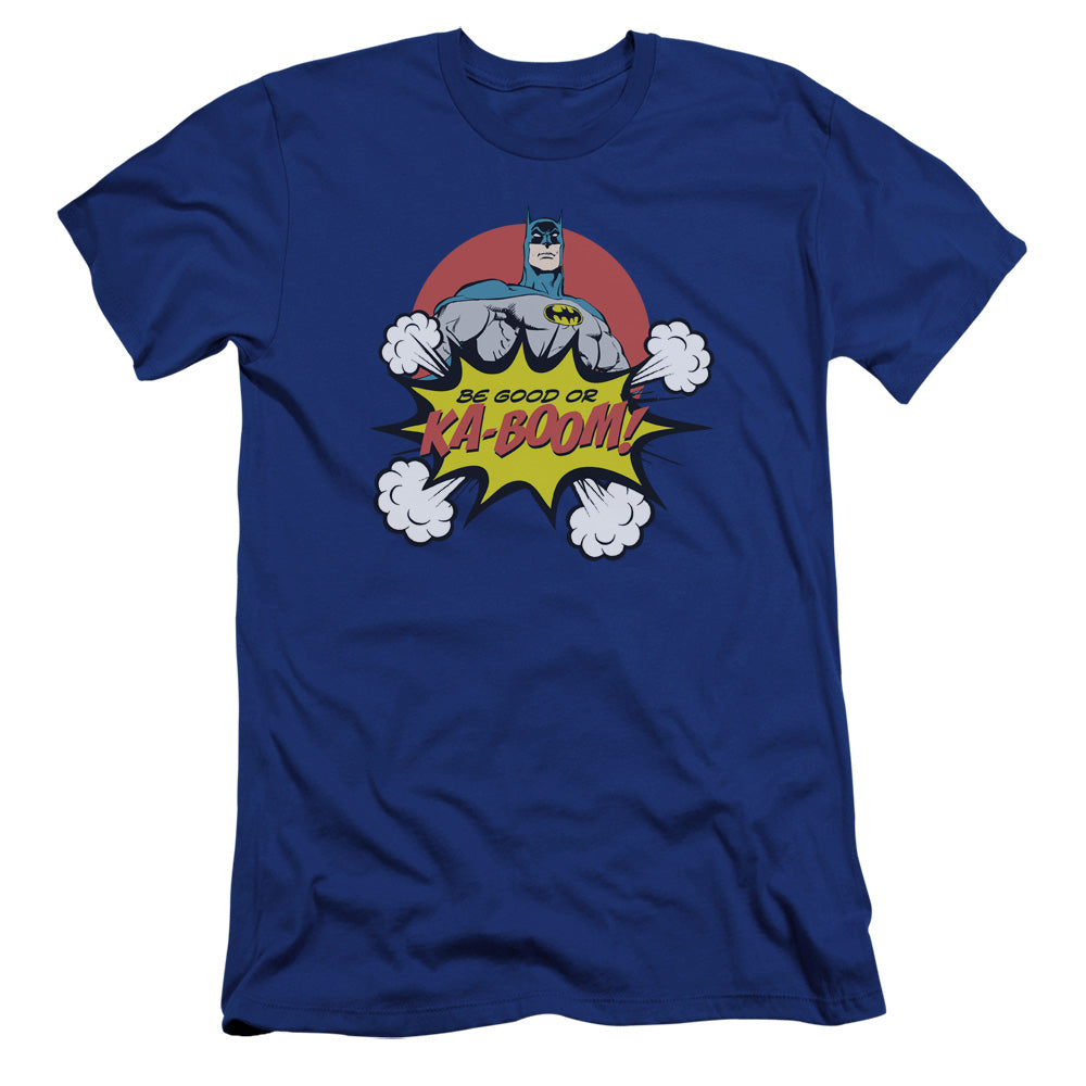 AN OFFCIALLY LICENSED DC KABOOM MEN'S PREMIUM SLIM FIT T-SHIRT ROYAL