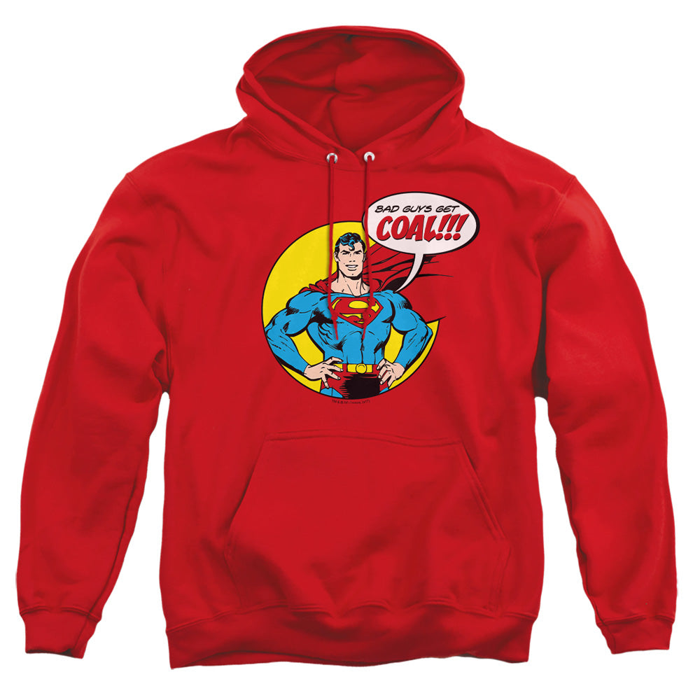 AN OFFCIALLY LICENSED DC COAL ADULT UNISEX PULLOVER HOODIE RED