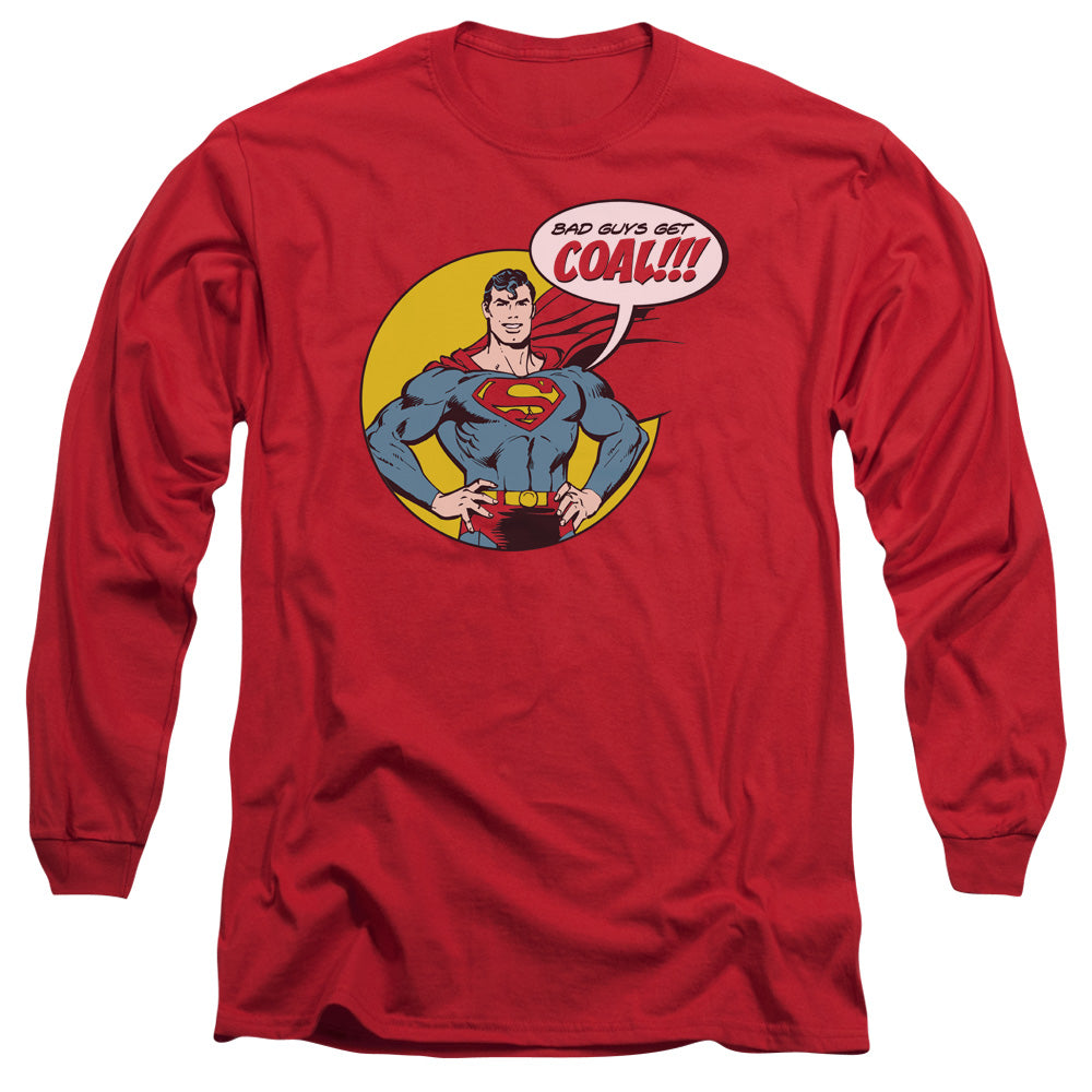 AN OFFCIALLY LICENSED DC COAL MEN'S LONG SLEEVE T-SHIRT RED