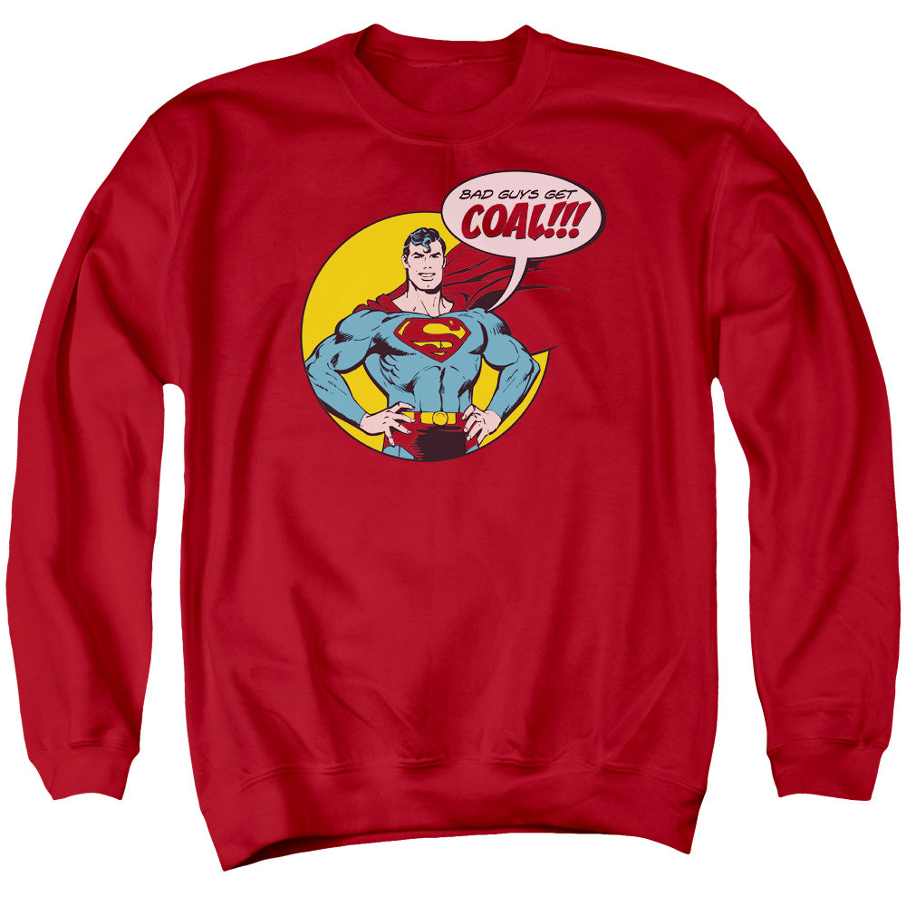 AN OFFCIALLY LICENSED DC COAL ADULT UNISEX CREWNECK SWEATSHIRT RED