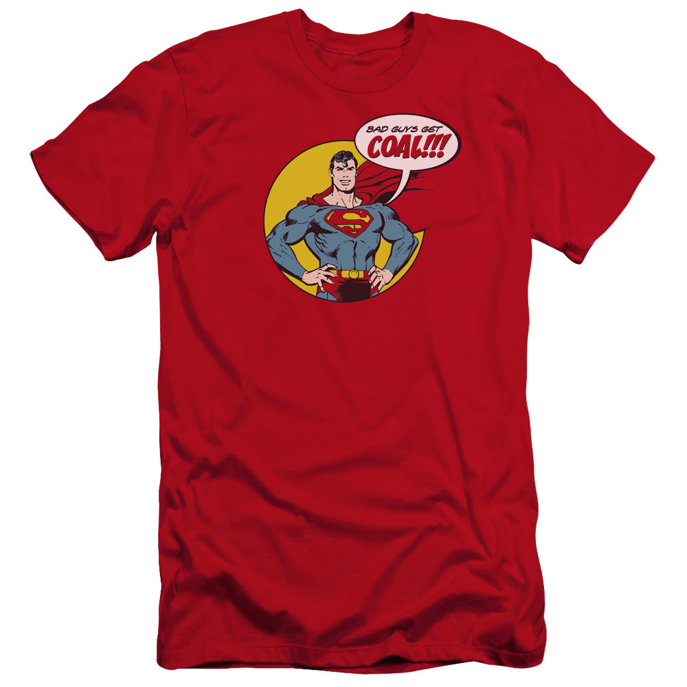 AN OFFCIALLY LICENSED DC COAL MEN'S PREMIUM SLIM FIT T-SHIRT RED