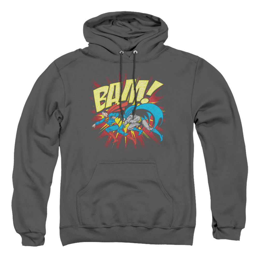 AN OFFCIALLY LICENSED DC BAM ADULT UNISEX PULLOVER HOODIE CHARCOAL