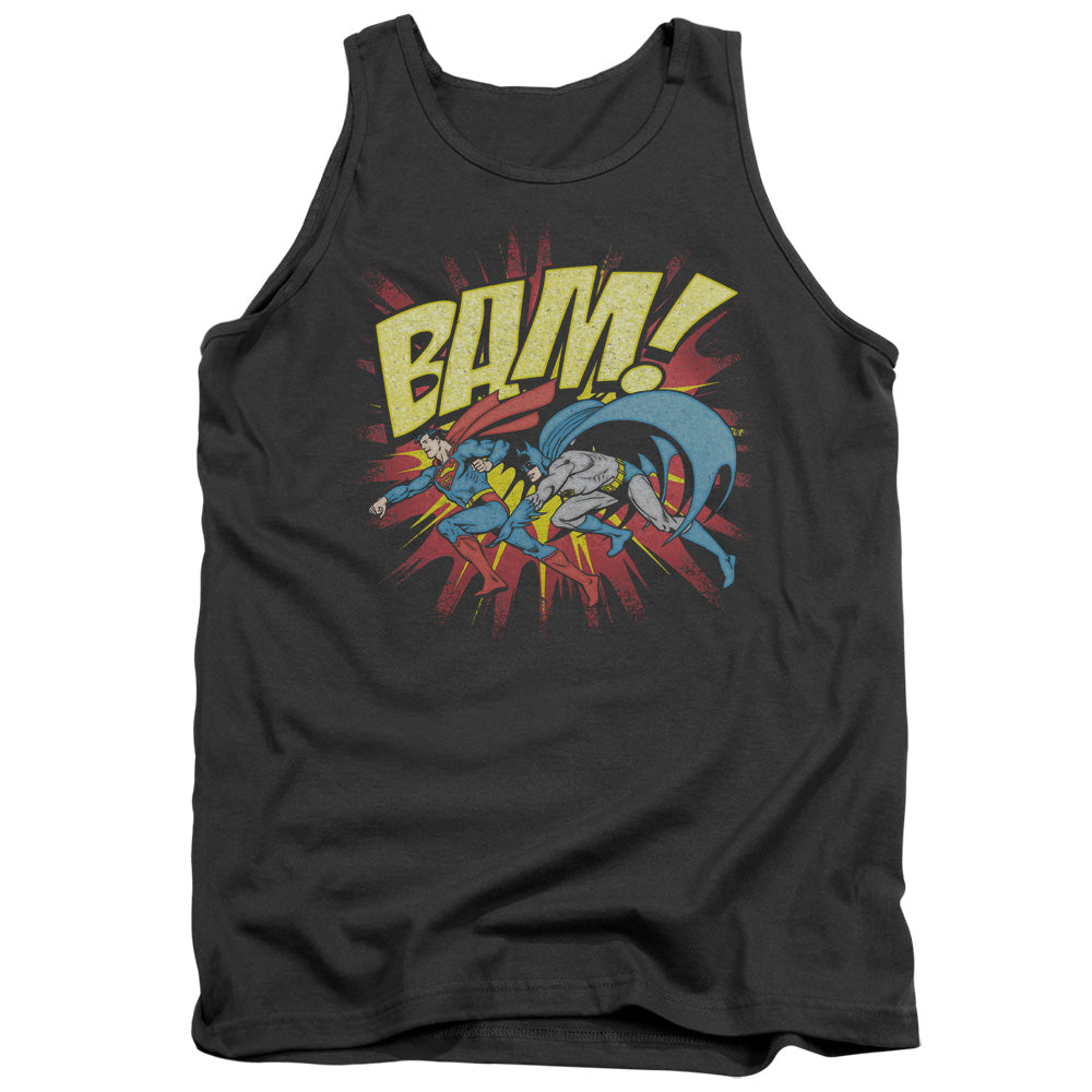 AN OFFCIALLY LICENSED DC BAM ADULT UNISEX TANK TOP CHARCOAL