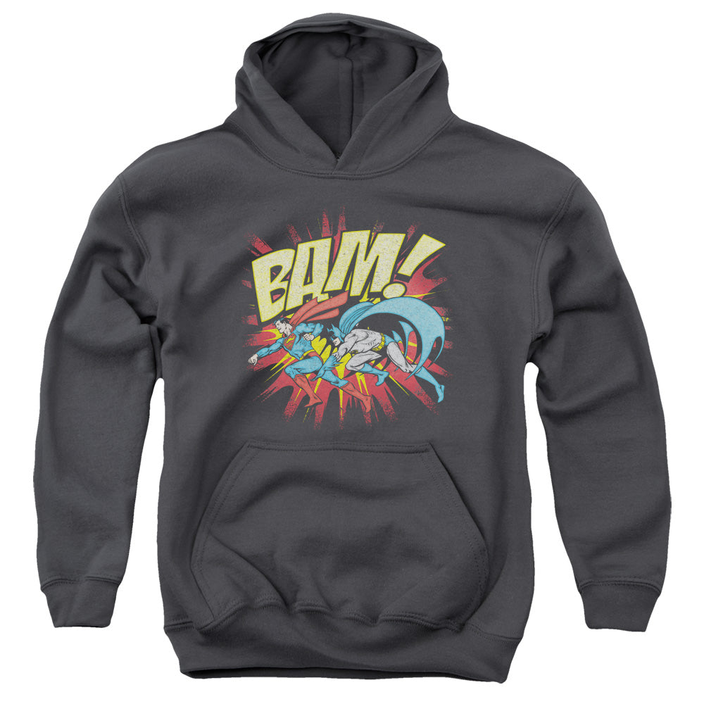 AN OFFCIALLY LICENSED DC BAM YOUTH HOODIE CHARCOAL
