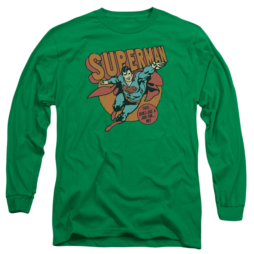 AN OFFCIALLY LICENSED DC JOB FOR ME MEN'S LONG SLEEVE T-SHIRT KELLY GREEN