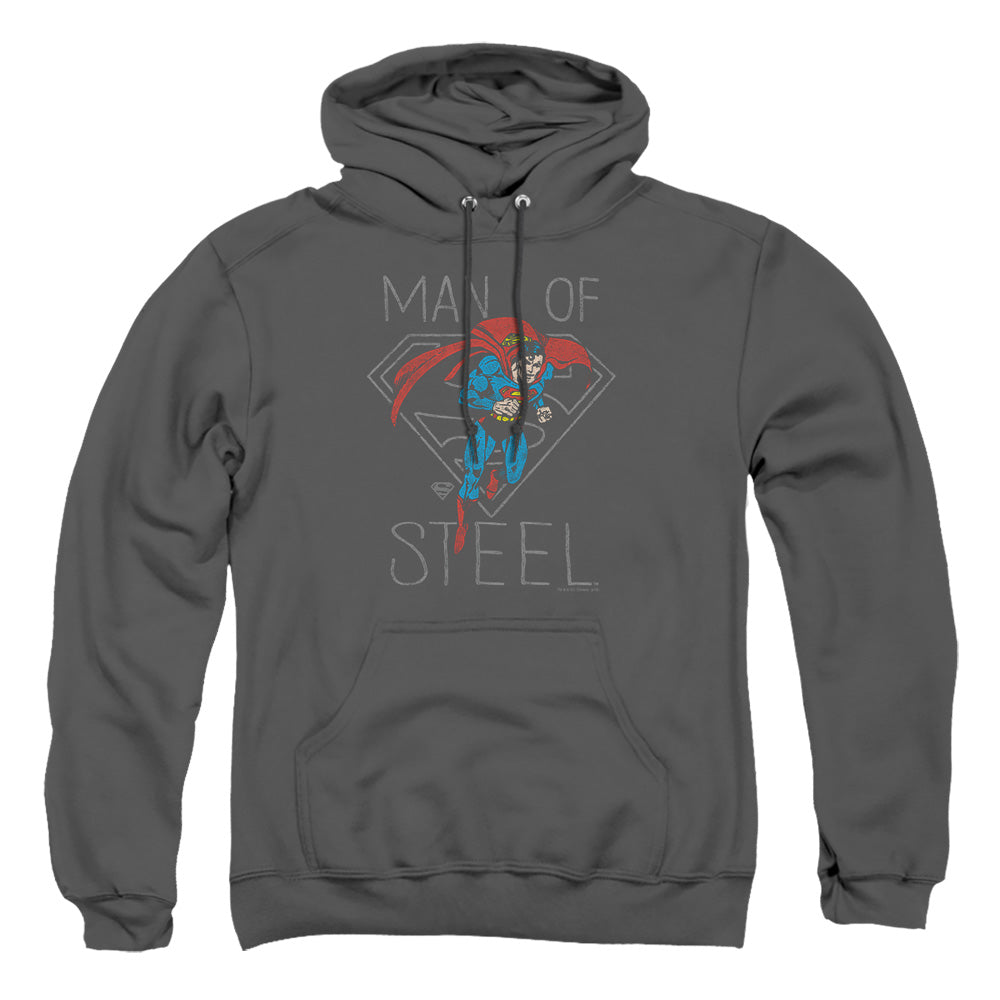 AN OFFCIALLY LICENSED DC HARDENED HEART ADULT UNISEX PULLOVER HOODIE CHARCOAL