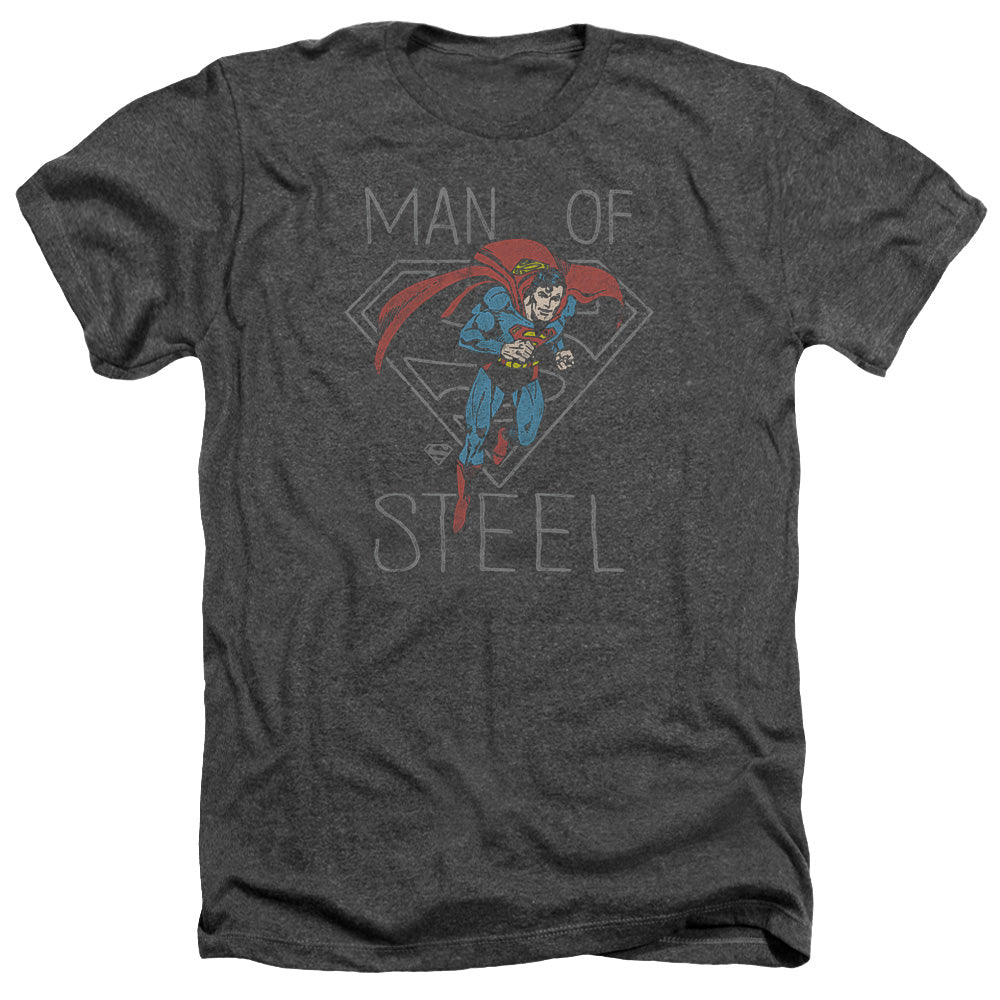 AN OFFCIALLY LICENSED DC HARDENED HEART MEN'S HEATHER T-SHIRT CHARCOAL