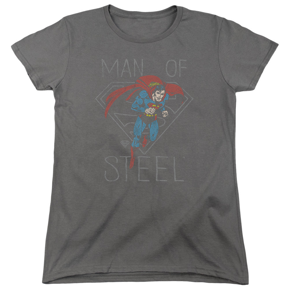 AN OFFCIALLY LICENSED DC HARDENED HEART WOMEN'S REGULAR FIT T-SHIRT CHARCOAL