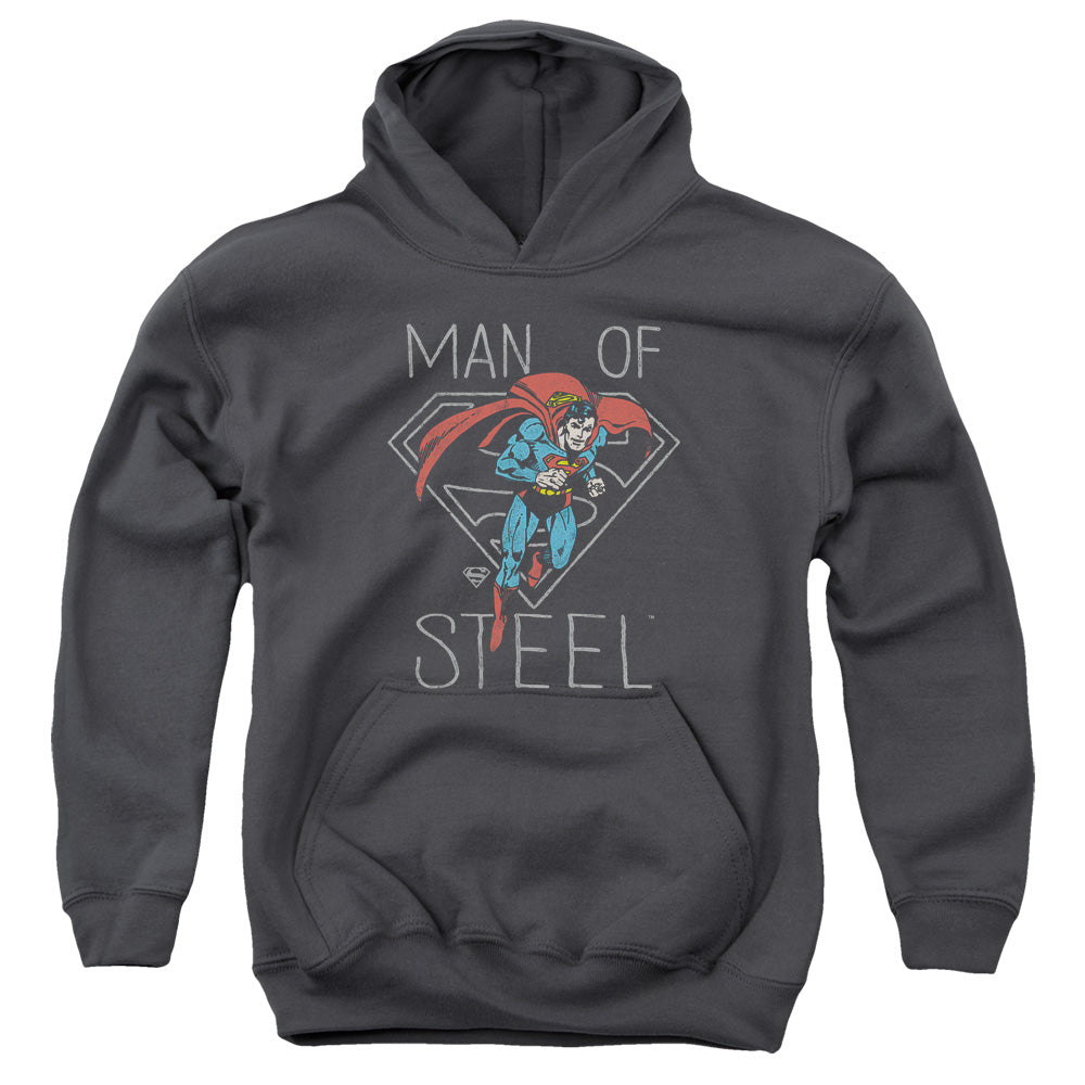 AN OFFCIALLY LICENSED DC HARDENED HEART YOUTH HOODIE CHARCOAL