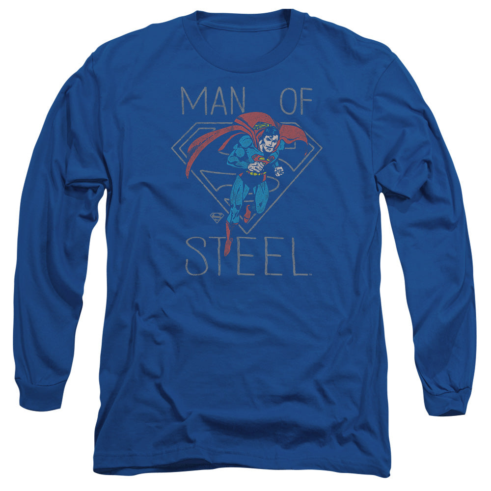AN OFFCIALLY LICENSED DC HARDENED HEART MEN'S LONG SLEEVE T-SHIRT ROYAL