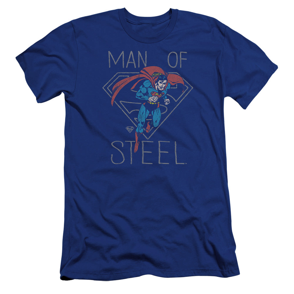 AN OFFCIALLY LICENSED DC HARDENED HEART MEN'S PREMIUM SLIM FIT T-SHIRT ROYAL