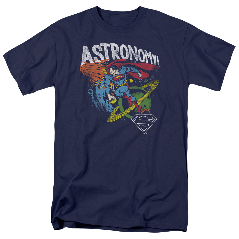 AN OFFCIALLY LICENSED DC ASTRONOMY MEN'S REGULAR FIT T-SHIRT NAVY