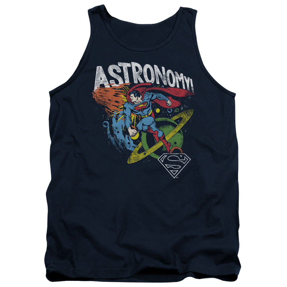 AN OFFCIALLY LICENSED DC ASTRONOMY ADULT UNISEX TANK TOP NAVY