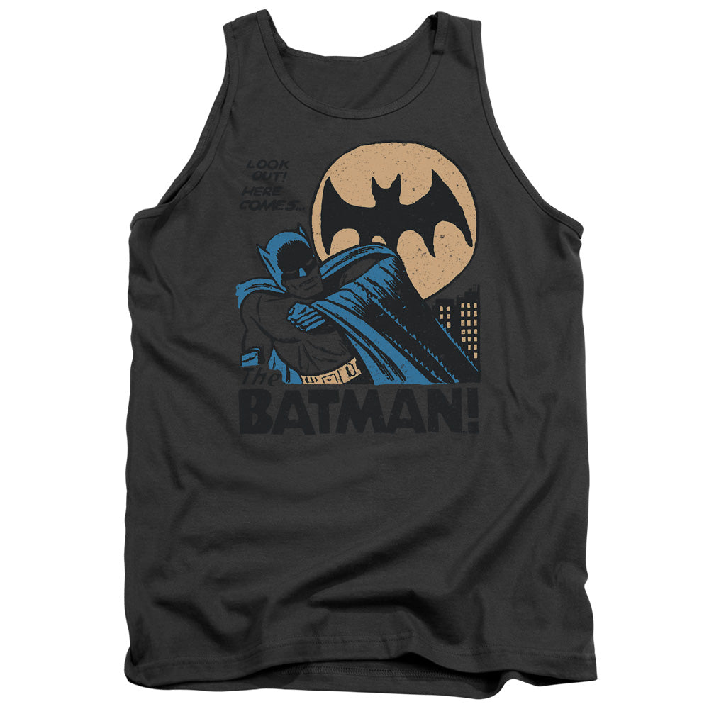 AN OFFCIALLY LICENSED DC LOOK OUT ADULT UNISEX TANK TOP CHARCOAL